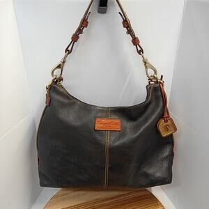 Dooney & Bourke Black Leather Zip Closure Large Hobo Shoulder Bag